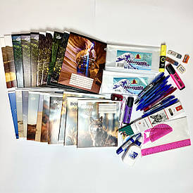 Готовий шкільний набір канцтоварів для дівчат 7-11 класів. 75 предметів