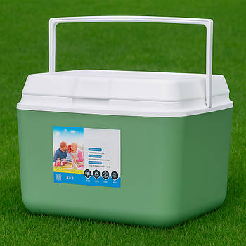 Сумка холодильник 6л (25,5×20×19,5см), Зелений / Термосумка для пікніка / Великий термобокс / Сумка термос