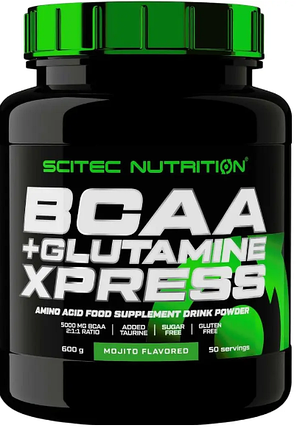 Bcaa Амінокислоти Глютамін Scitec Nutrition BCAA + Glutamine Xpress 600 г мохіто, фото 1