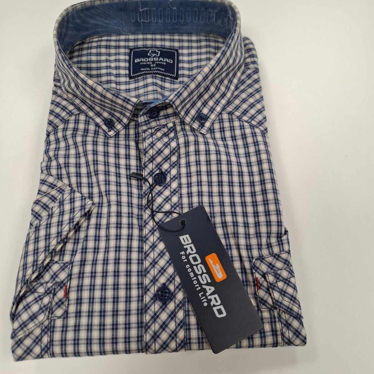 Сорочка чоловіча ботал Brossard 8823 короткий рукав, фото 1