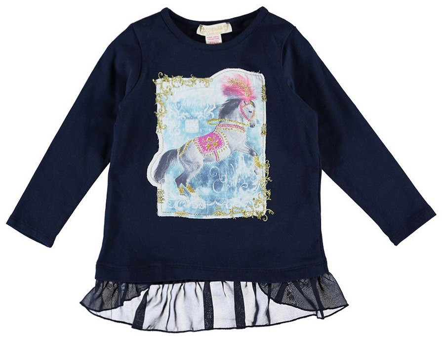 Реглан для дівчинки LC Waikiki синього кольору з конячкою