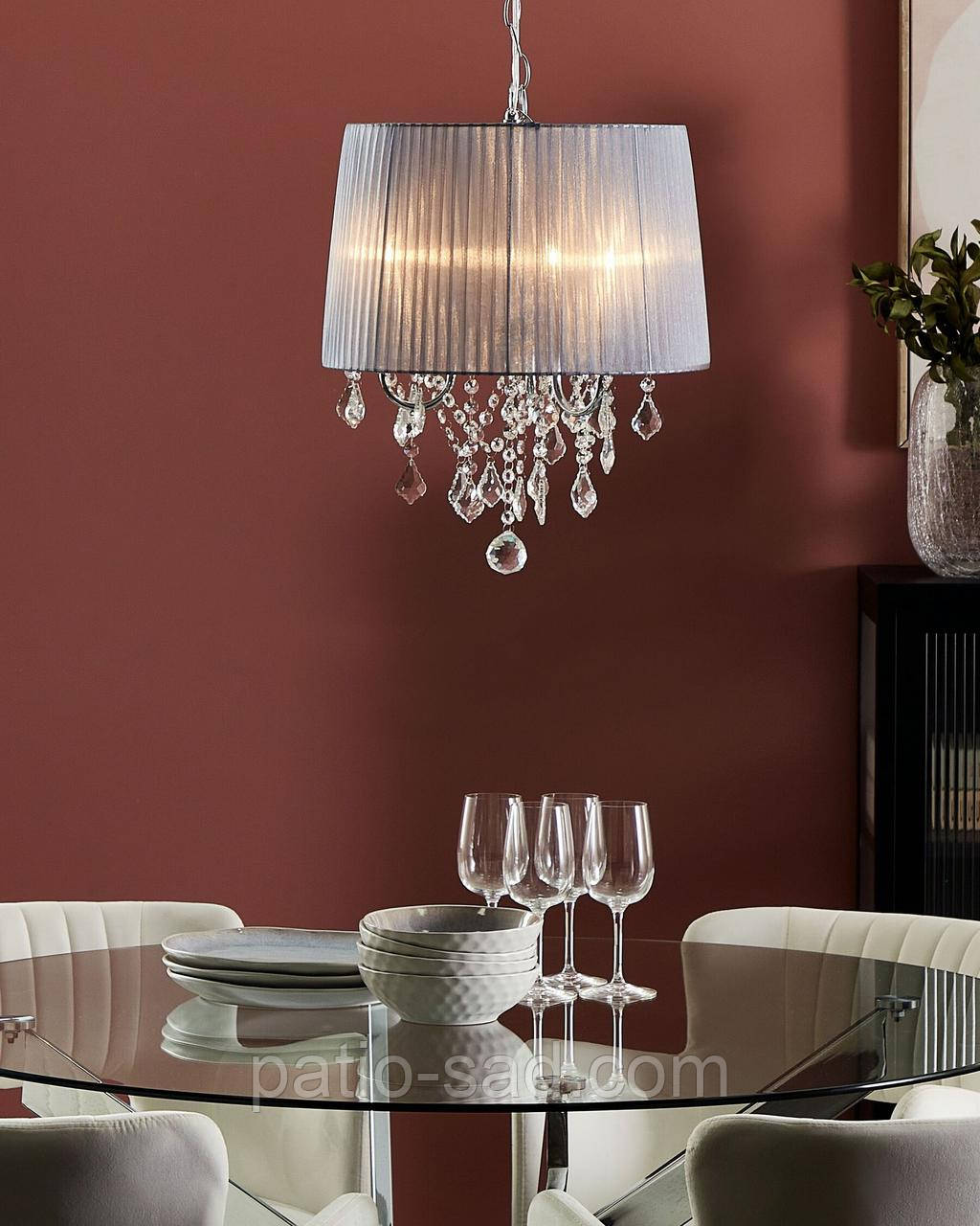 Люстра EVANS колір світло-сіра, фото 1