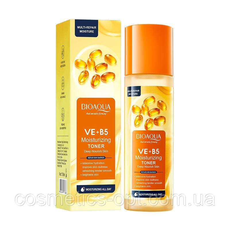 Мультивітамінний зволожуючий тонер Bioaqua Multi-Repair Moisturizing VE+B5, 120 мл, фото 1