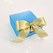 Коробка з перламутрового картону 80х80х35 мм, колір блакитний, фото 3
