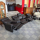 Шкіряний комплект меблів Реклайнер Німеччина, фото 4