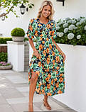 Плаття жіноче, яскраве, ошатне, літнє Віскоза М 46-48 р, фото 2