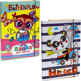 Папка для праці А4 ламінована на гумці для дівчинки PDA4L KNZ