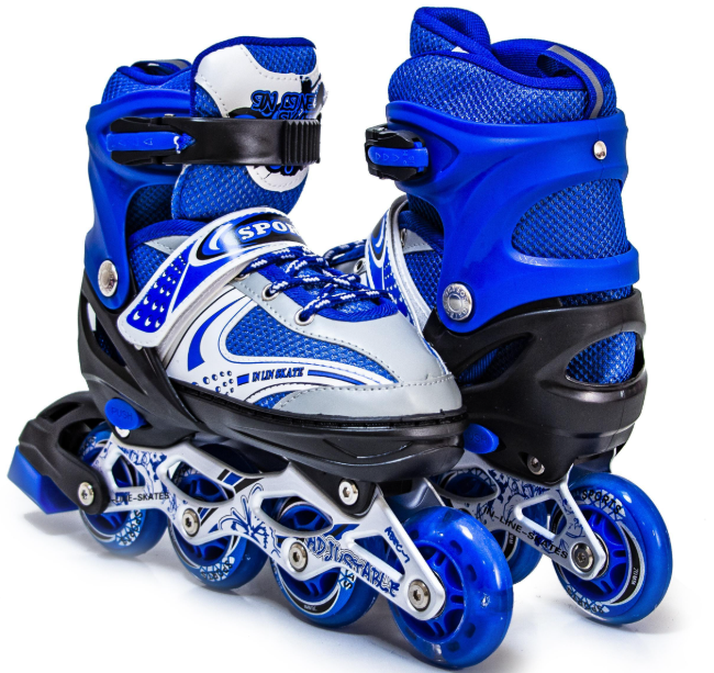 Блискучі ролики сині з регульованим розміром Happy1 Blue