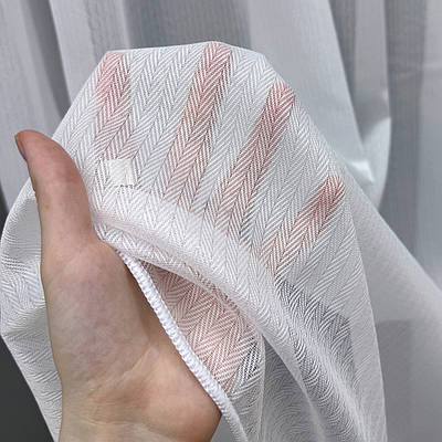 Залишок (2,2х2,25м.) тканини з рулону, тюль жакард "Ялинка", Туреччина. Колір білий. Код 1737ту 00-751