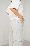 Штани жіночі спортивні карго 46 сірий меланж, фото 3