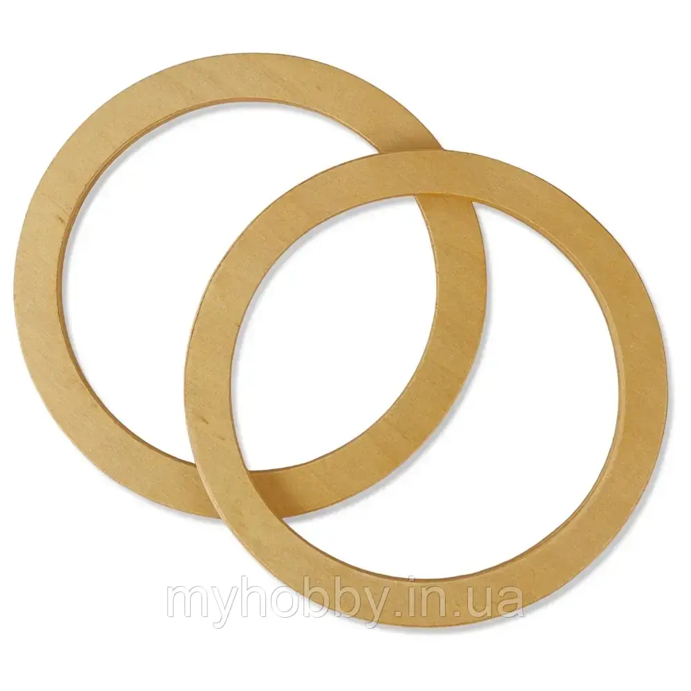 Ручки для сумки, круглі 19 см, дерево, натуральні, пара, фото 1