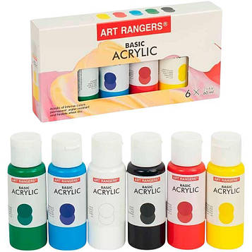 Акрилові фарби для малювання «Basic Acrylic» Набір 6 кольорів по 60 мл