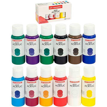 Акрилові фарби для малювання «Basic Acrylic» Набір 12 кольорів по 60 мл