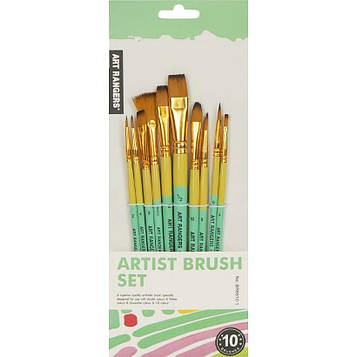 Пензлики для малювання синтетика Набір 10 штук різної форми (000,1.2,2,4,4,6,8,8,10,10)