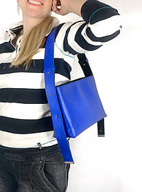 Сумка жіноча "Демі" натуральна шкіра, синя матова