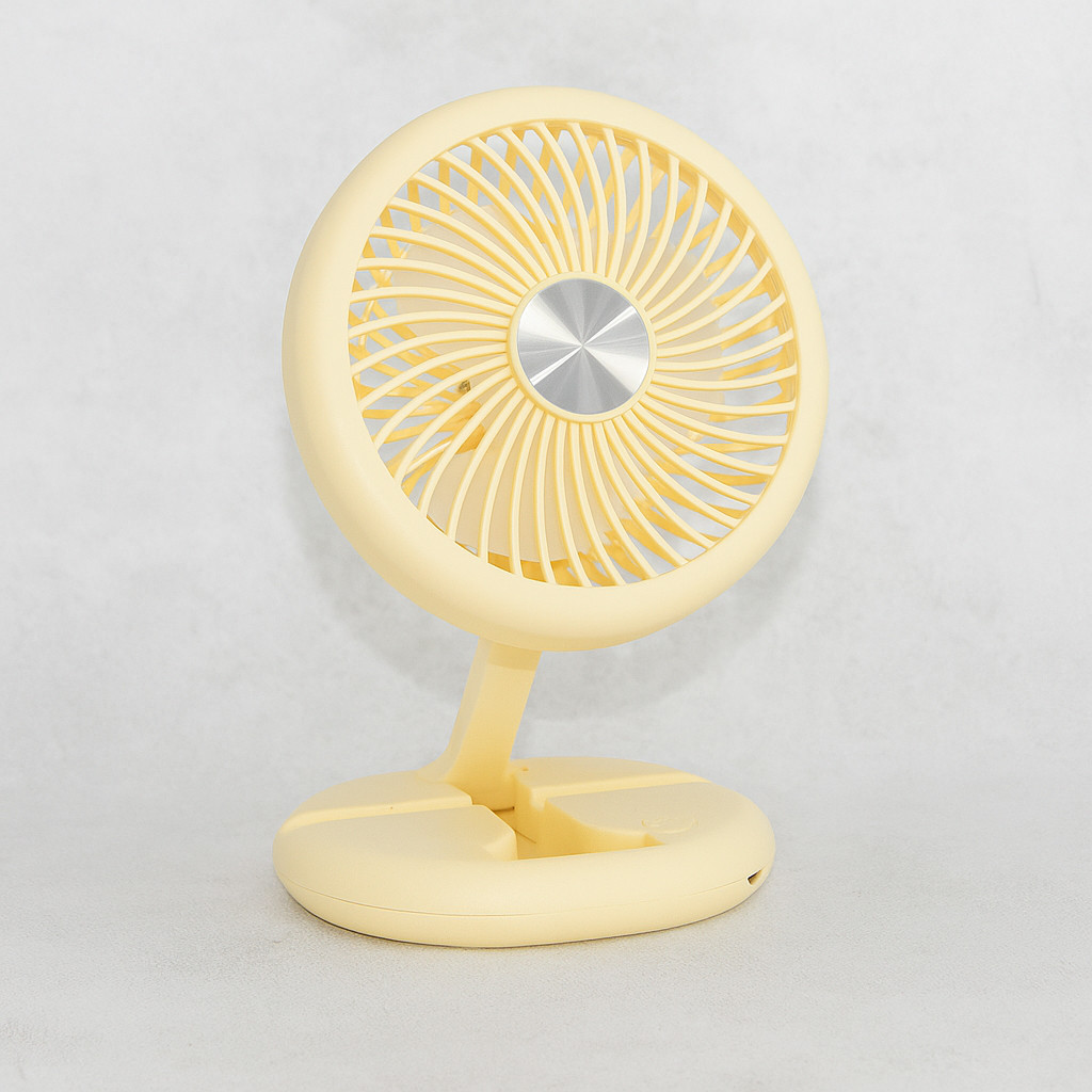 Компактний міні вентилятор на акумуляторі Mini Fan W1646 Жовтий - складний настільний USB вентилятор