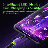 Зарядний кабель USB-C універсальний HAGiBiS SX04S для швидкого заряджання з LED-дисплеєм довжина 1 м, Сріблястий, фото 3