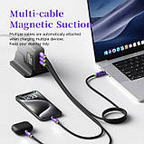 Зарядний кабель USB-C універсальний HAGiBiS SX04S для швидкого заряджання з LED-дисплеєм довжина 1 м, Сріблястий, фото 4