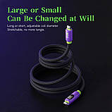 Зарядний кабель USB-C універсальний HAGiBiS SX04S для швидкого заряджання з LED-дисплеєм довжина 1 м, Сріблястий, фото 5