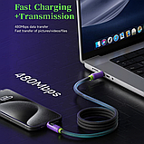 Зарядний кабель USB-C універсальний HAGiBiS SX04S для швидкого заряджання з LED-дисплеєм довжина 1 м, Сріблястий, фото 7