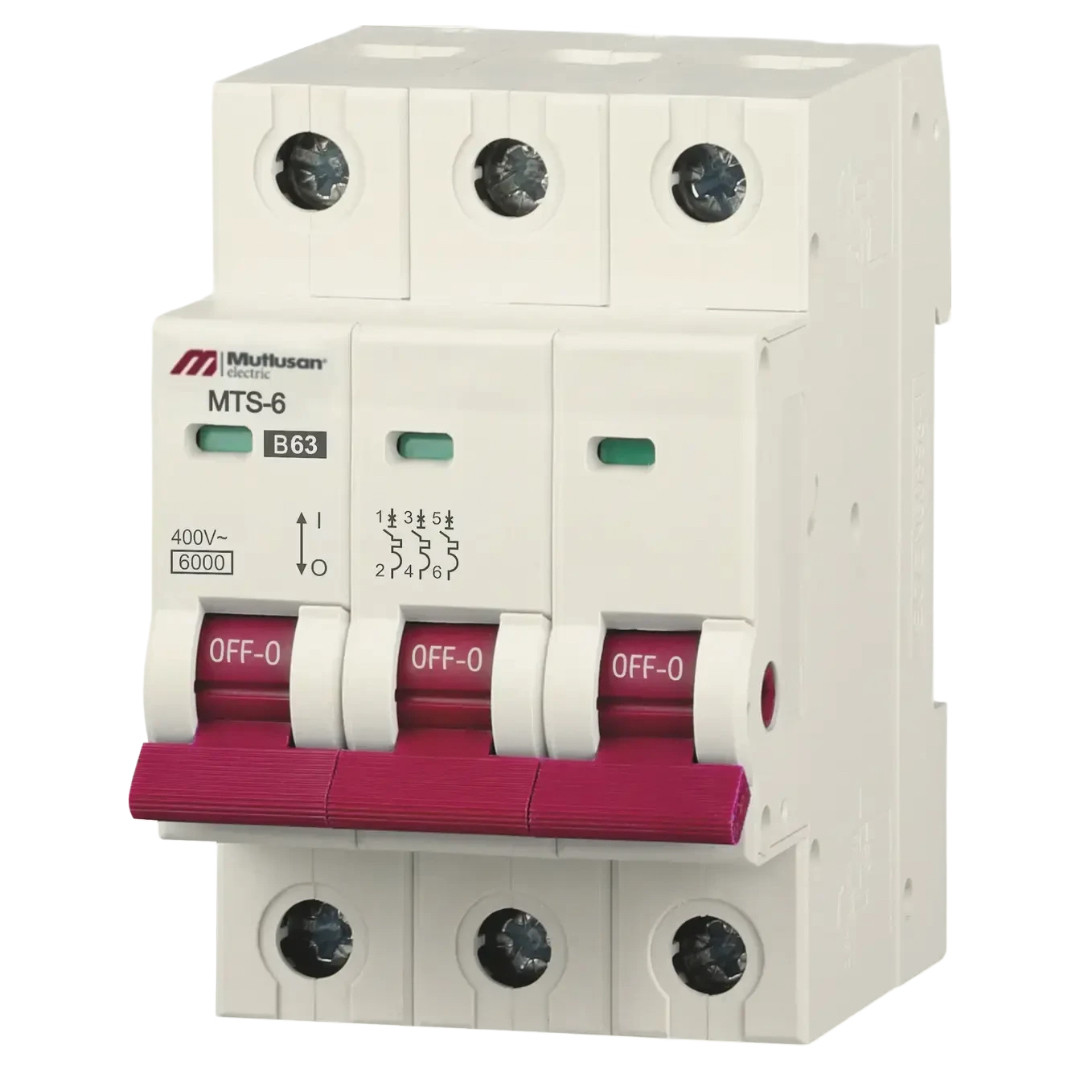 Автоматичний вимикач Mutlusan 4А 3-полюсний 6кА "С" IP20 MTS06