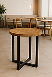 Дерев’яний стіл для кафе та ресторанів "Серія 19" з масиву ясена та металевою опорою, фото 2