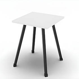 Табурет кухонний Ferrum-decor 430x320x320 Чорний метал ДСП Біле 16 мм (FRD-104639)