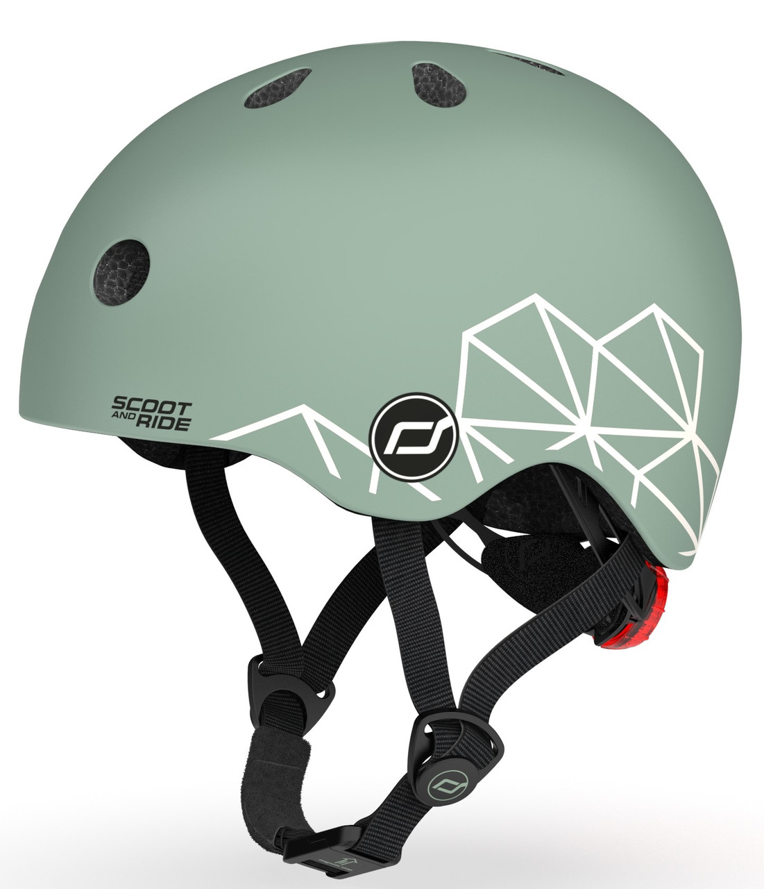 Шолом захисний дитячий Scoot and Ride зелений з ліхтариком 45-51см (SR-181206-GREENLINES)