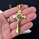 Хрестик з нержавіючої медичної сталі з розп'яттям, фото 3