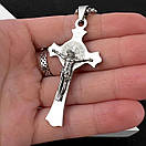 Хрестик з нержавіючої медичної сталі з розп'яттям, фото 3