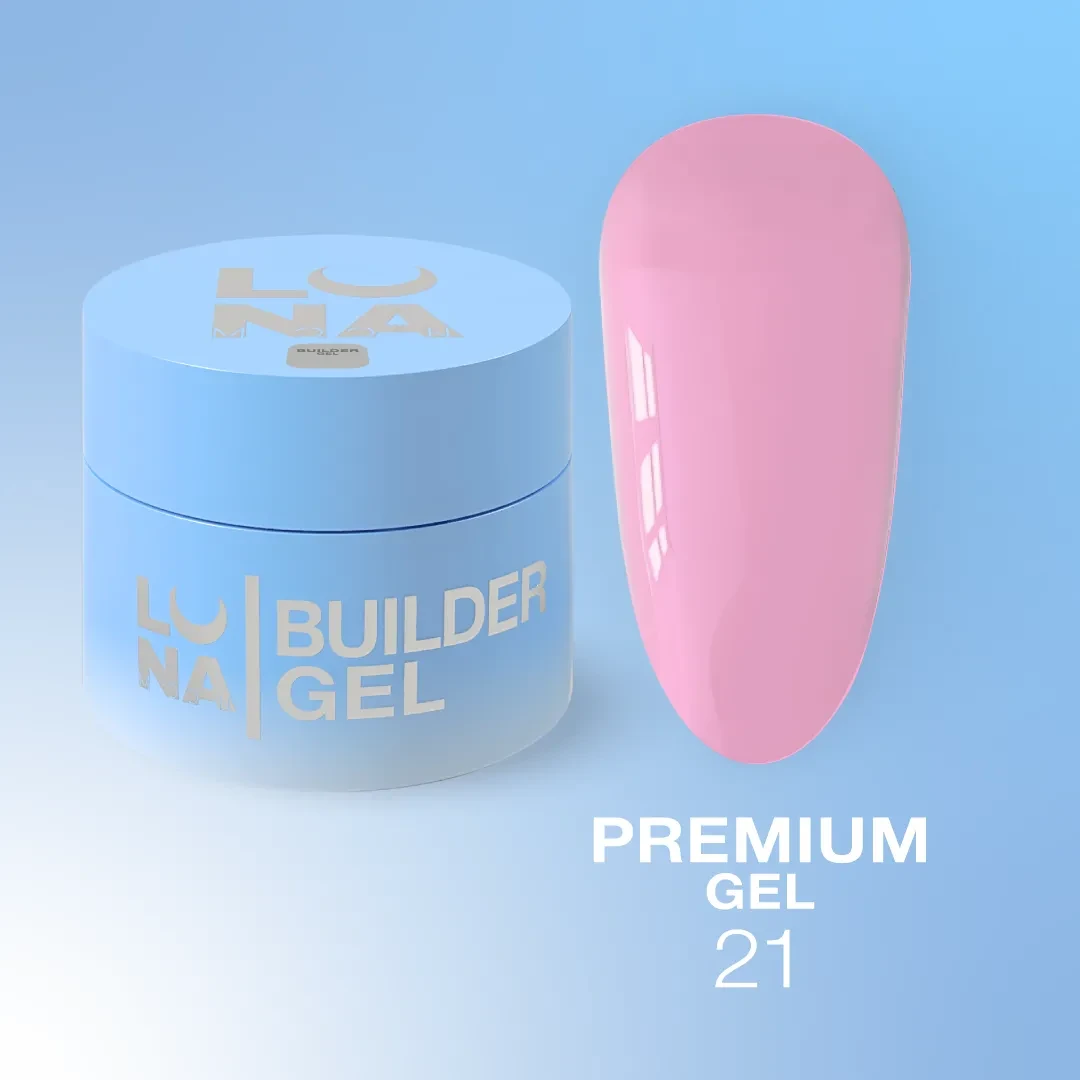 Гель LUNAMoon Premium Gel №21 (Нодовий рожевий) для зміцнення, вирівнювання та нарощування нігтів, 50 мл., фото 1