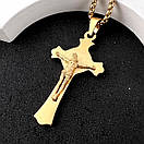 Хрестик з нержавіючої медичної сталі з розп'яттям, фото 2