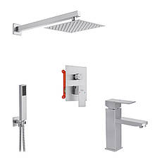 Набор 2 в 1 душова система Kroner Edelstahl Kubus-ESG082 + змішувач Edelstahl Kubus-ESG010