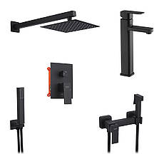 Набор 3 в 1 душова система Kroner Edelstahl Kubus-SCH082 + змішувач Edelstahl Kubus-SCH010-3 + змішувач