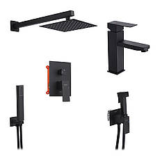 Набор 3 в 1 душова система Kroner Edelstahl Kubus-SCH082 + змішувач Edelstahl Kubus-SCH010 + змішувач