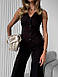 Модний і стильний жіночий брючний костюм-двійка, чорний, фото 3