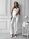 Модний і стильний жіночий брючний костюм-двійка, білий-айворі, фото 2