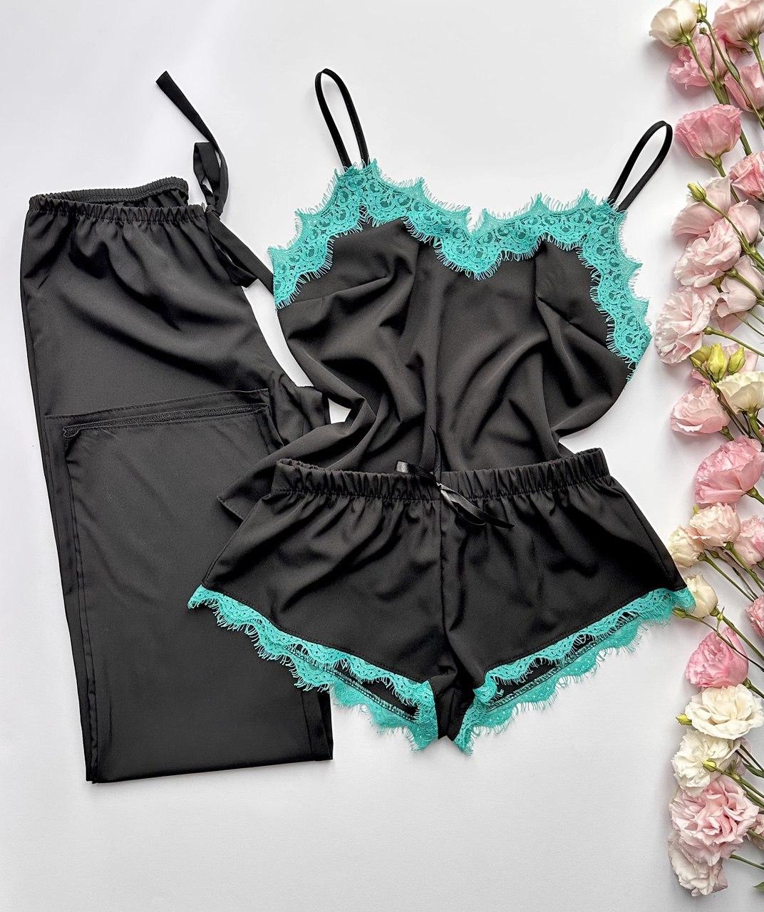 Жіноча піжама-трійка, комплект для дому.