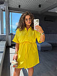 Жовте літнє легке плаття на кулісці з жатого батисту батал, фото 3