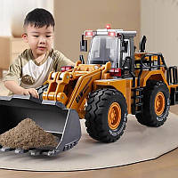 Трактор екскаватор іграшкова машинка навантажувач з ковшем для дитини 1:40 Метал інерція спецтехніка світло звук