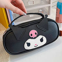 Великий шкільний пенал сумочка Куромі для дівчаток в школу Жіночий органайзер косметичка для ручок олівців і пензликів Чорний