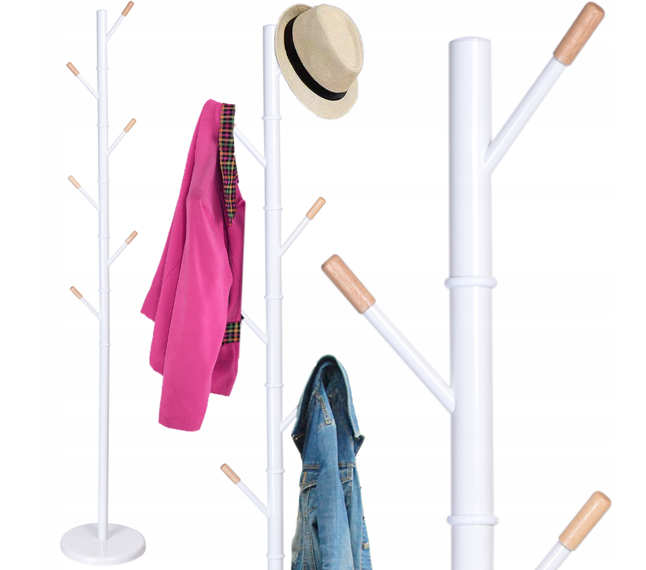 Підлоговий вішак вішалка для одягу Simo Білий 168 см, фото 1