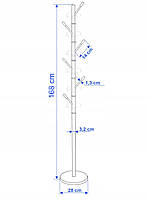 Підлоговий вішак вішалка для одягу Simo Білий 168 см, фото 3