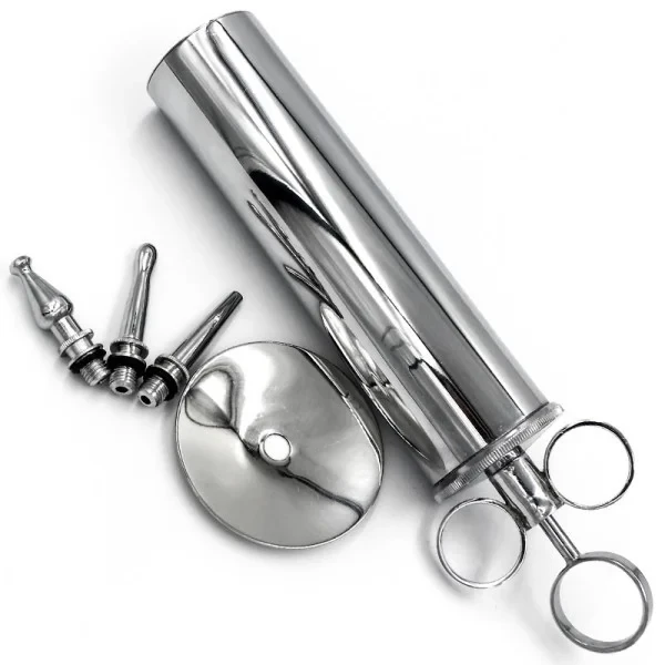 Шприц Жане багаторазовий металевий з 3 насадками, 150 мл (Пакистан)