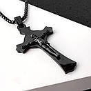 Хрестик з нержавіючої медичної сталі з розп'яттям, фото 3