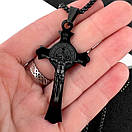 Хрестик з нержавіючої медичної сталі з розп'яттям, фото 4