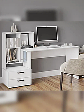 Стильний письмовий стіл із секціями для зберігання СЛТ - 13, колір Білий, фото 3