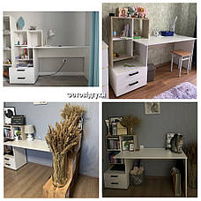 Стильний письмовий стіл із секціями для зберігання СЛТ - 13, колір Білий, фото 5