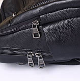 Рюкзак жіночий шкіряний з тичненням під рептилію чорний 34926, фото 9