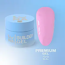 Гель LUNAMoon Premium Gel №22 (Яскравий рожевий) для зміцнення, вирівнювання та нарощування нігтів, 50 мл.